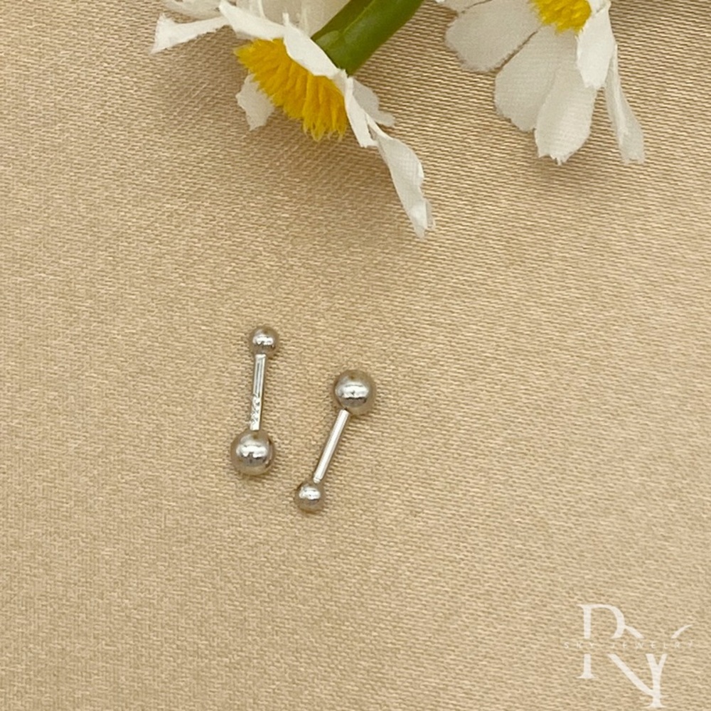 Solid Silver Screw backs studs Earrings-Short post 6mm Silver - ESB001